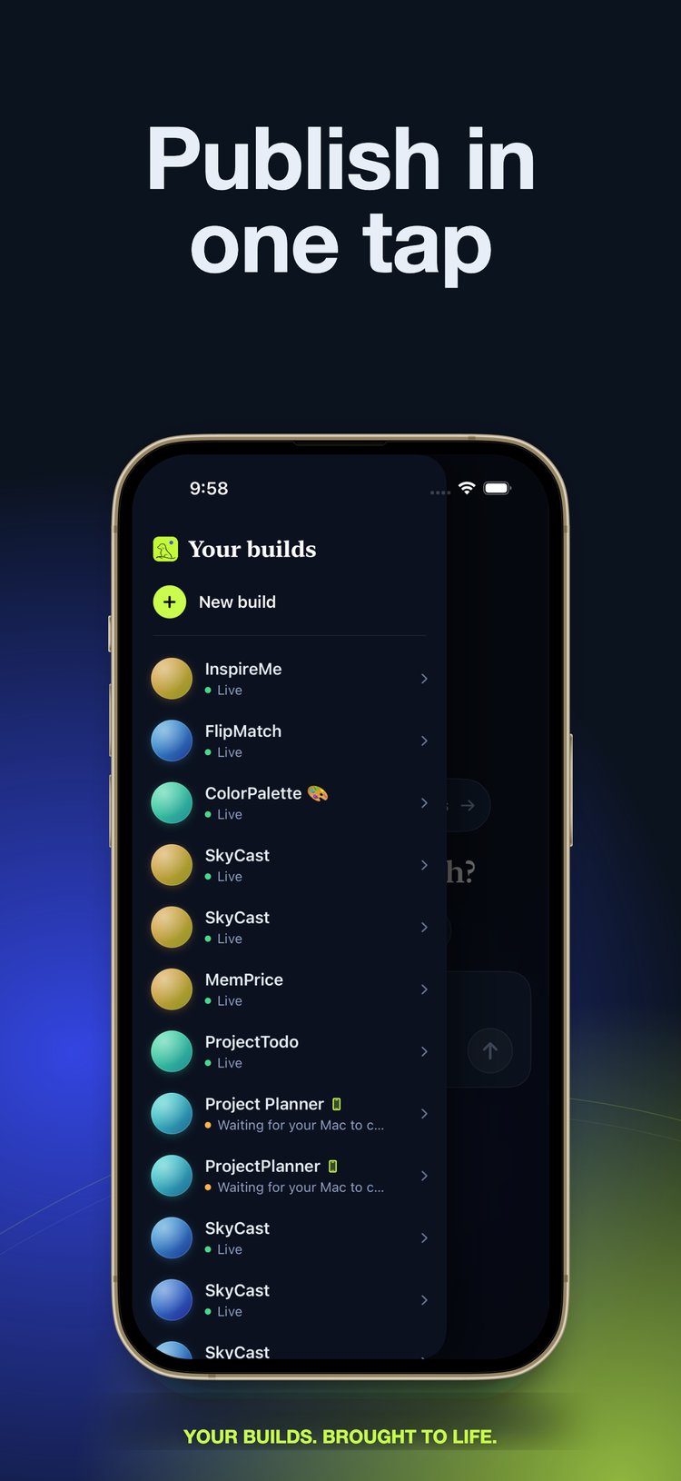 Publish in one tap